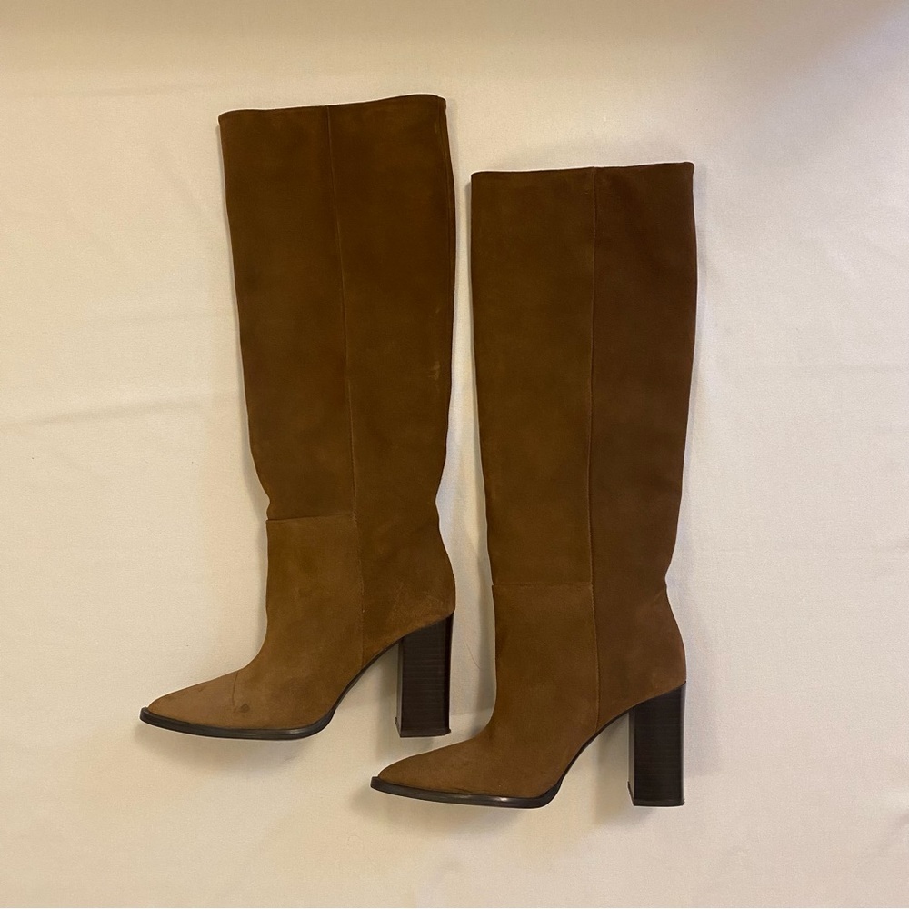 Zara Suede Leather Knee High Boots
